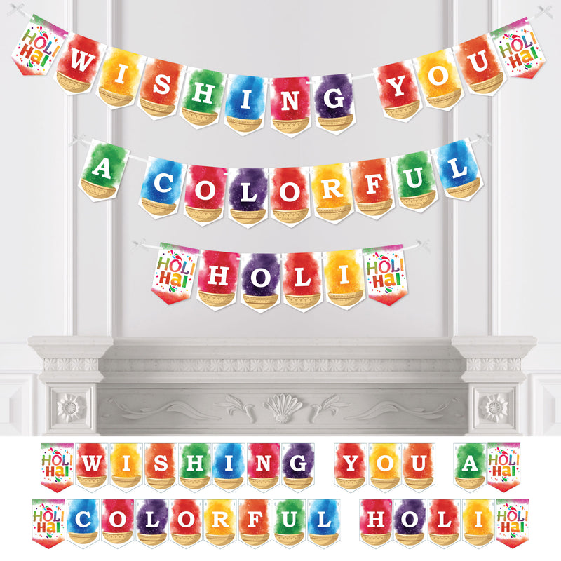 Holi Hai - Festival of Colors Party Bunting Banner - Party Decorations - Wishing You A Colorful Holi