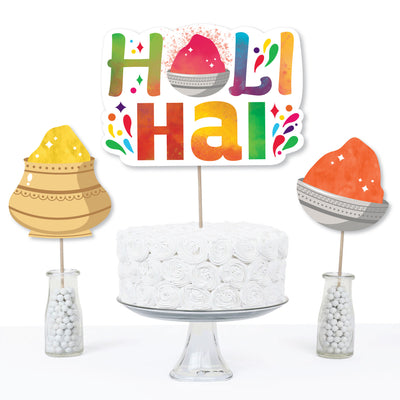 Holi Hai - Festival of Colors Party Centerpiece Sticks - Table Toppers - Set of 15