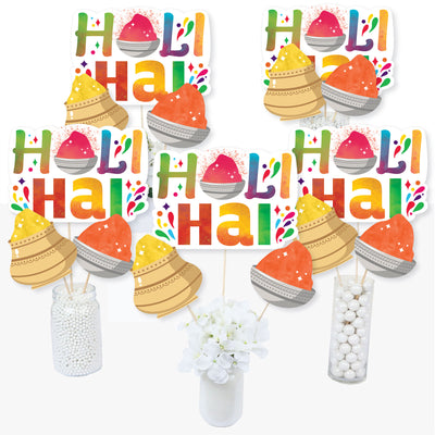 Holi Hai - Festival of Colors Party Centerpiece Sticks - Table Toppers - Set of 15