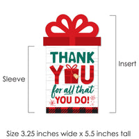 Holiday Thank You - Christmas Appreciation Money and Gift Card Sleeves - Nifty Gifty Card Holders - Set of 8