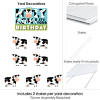 Holy Cow - It's Your Birthday - Yard Sign and Outdoor Lawn Decorations - Funny Birthday Prank Yard Signs - Set of 8