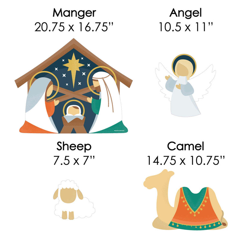 Holy Nativity - Yard Sign & Outdoor Lawn Decorations - Manager Scene Religious Christmas Yard Signs - Set of 8