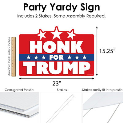 Honk for Trump - Political Election Yard Sign Lawn Decorations - Party Yardy Sign