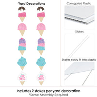 Scoop Up The Fun - Ice Cream - Lawn Decorations - Outdoor Sprinkles Party Yard Decorations - 10 Piece
