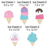 Scoop Up The Fun - Ice Cream - Lawn Decorations - Outdoor Sprinkles Party Yard Decorations - 10 Piece