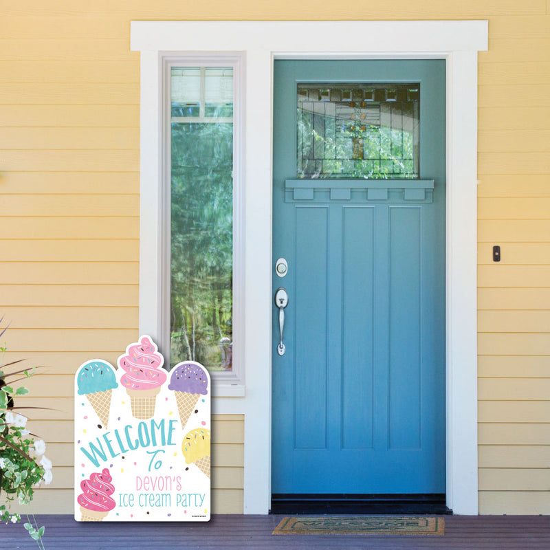 Scoop Up The Fun - Ice Cream - Party Decorations - Sprinkles Party Personalized Welcome Yard Sign