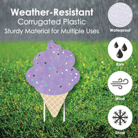 Scoop Up The Fun - Ice Cream - Yard Sign and Outdoor Lawn Decorations - Sprinkles Party Yard Signs - Set of 8