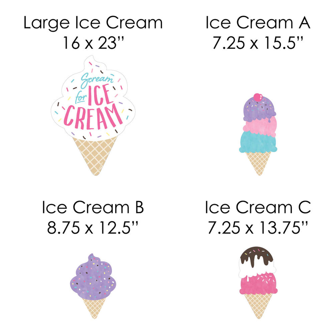 Scoop Up The Fun - Ice Cream - Yard Sign and Outdoor Lawn Decorations - Sprinkles Party Yard Signs - Set of 8