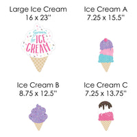 Scoop Up The Fun - Ice Cream - Yard Sign and Outdoor Lawn Decorations - Sprinkles Party Yard Signs - Set of 8