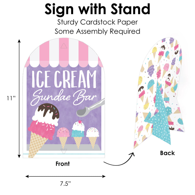 Scoop Up The Fun - Ice Cream - DIY Sprinkles Party Ice Cream Bar Signs - Snack Bar Decorations Kit - 50 Pieces