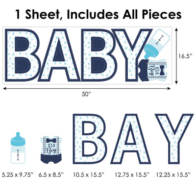 It’s a Boy - Peel and Stick Blue Baby Shower Standard Banner Wall Decals - Baby