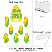 It's Corn - Yard Sign and Outdoor Lawn Decorations - Fall Harvest Party Yard Signs - Set of 8