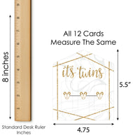 It's Twins - Gold Twins Baby Shower Game Pickle Cards - Pull Tabs 3-in-a-Row - Set of 12