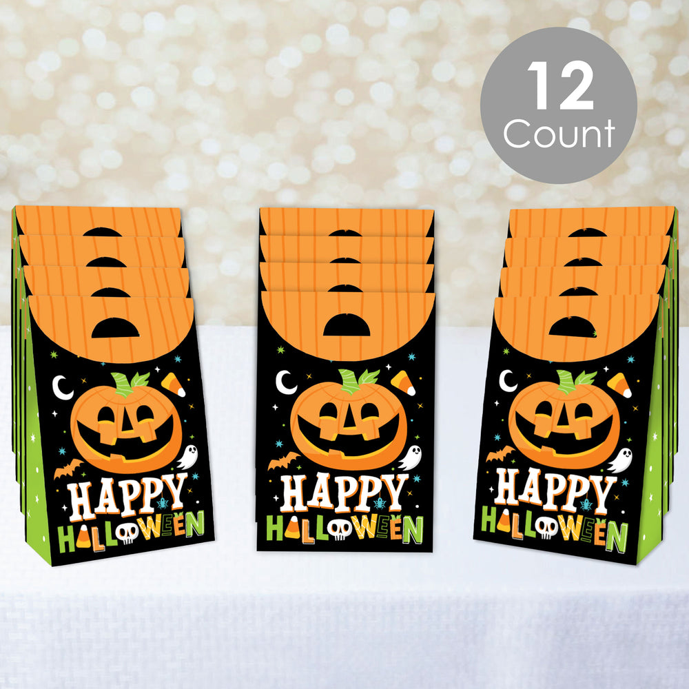 Jack-O'-Lantern Halloween - Kids Halloween Gift Favor Bags - Party Goodie Boxes - Set of 12