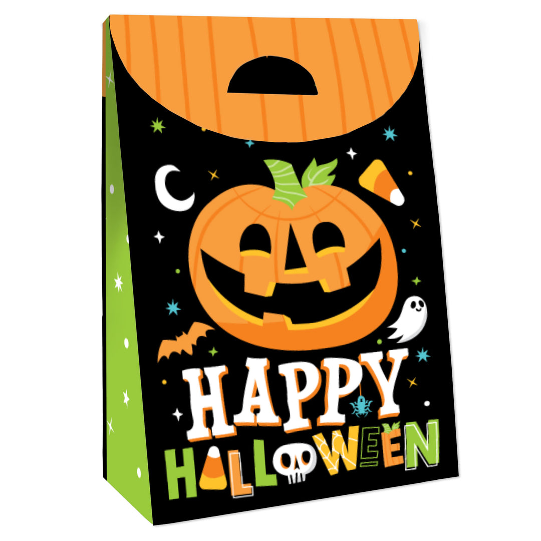 Jack-O'-Lantern Halloween - Kids Halloween Gift Favor Bags - Party Goodie Boxes - Set of 12