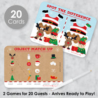 Jolly Santa Claus - 2-in-1 Christmas Party Cards - Activity Duo Games - Set of 20