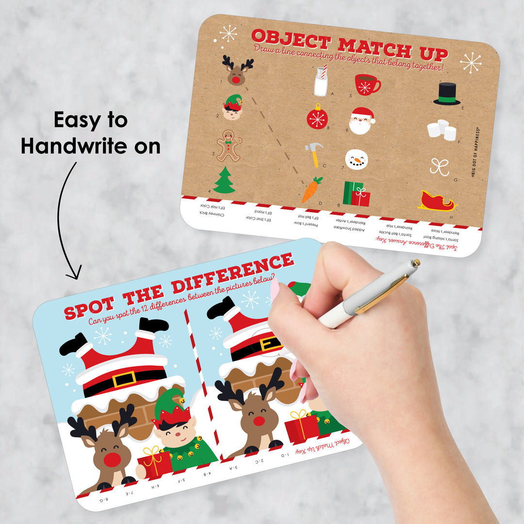 Jolly Santa Claus - 2-in-1 Christmas Party Cards - Activity Duo Games - Set of 20