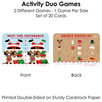 Jolly Santa Claus - 2-in-1 Christmas Party Cards - Activity Duo Games - Set of 20