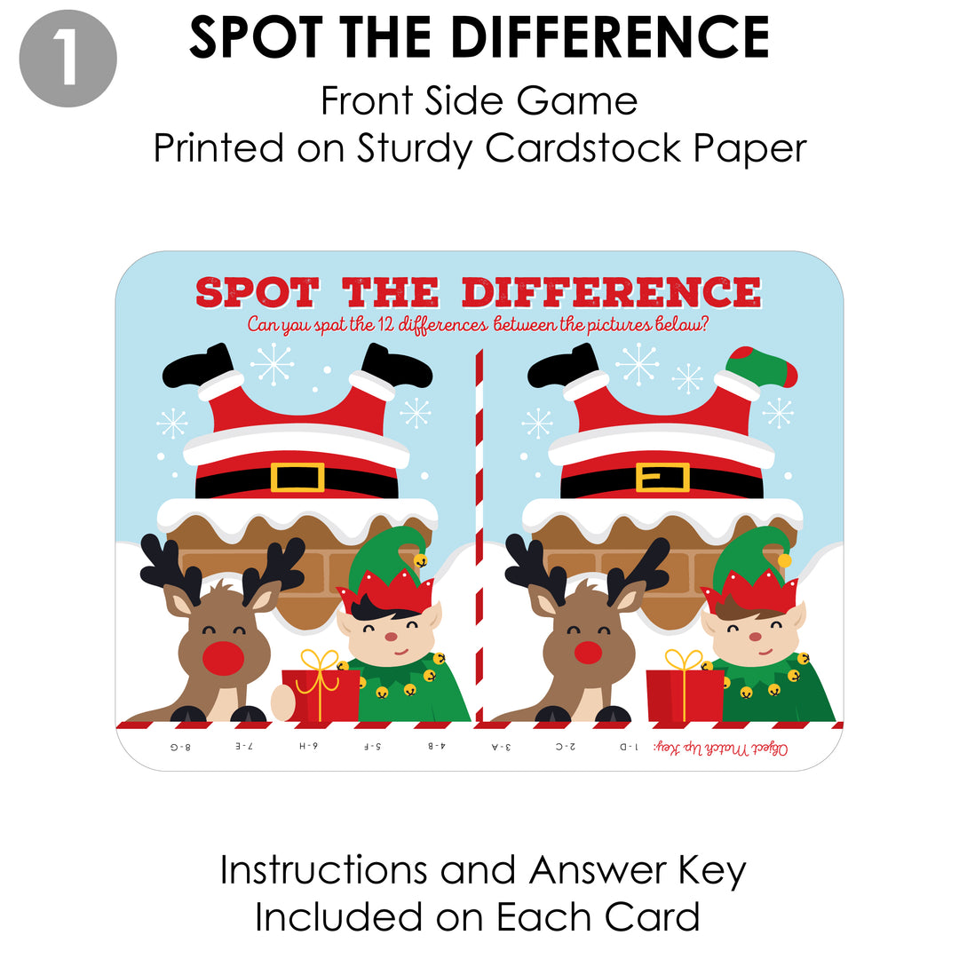 Jolly Santa Claus - 2-in-1 Christmas Party Cards - Activity Duo Games - Set of 20