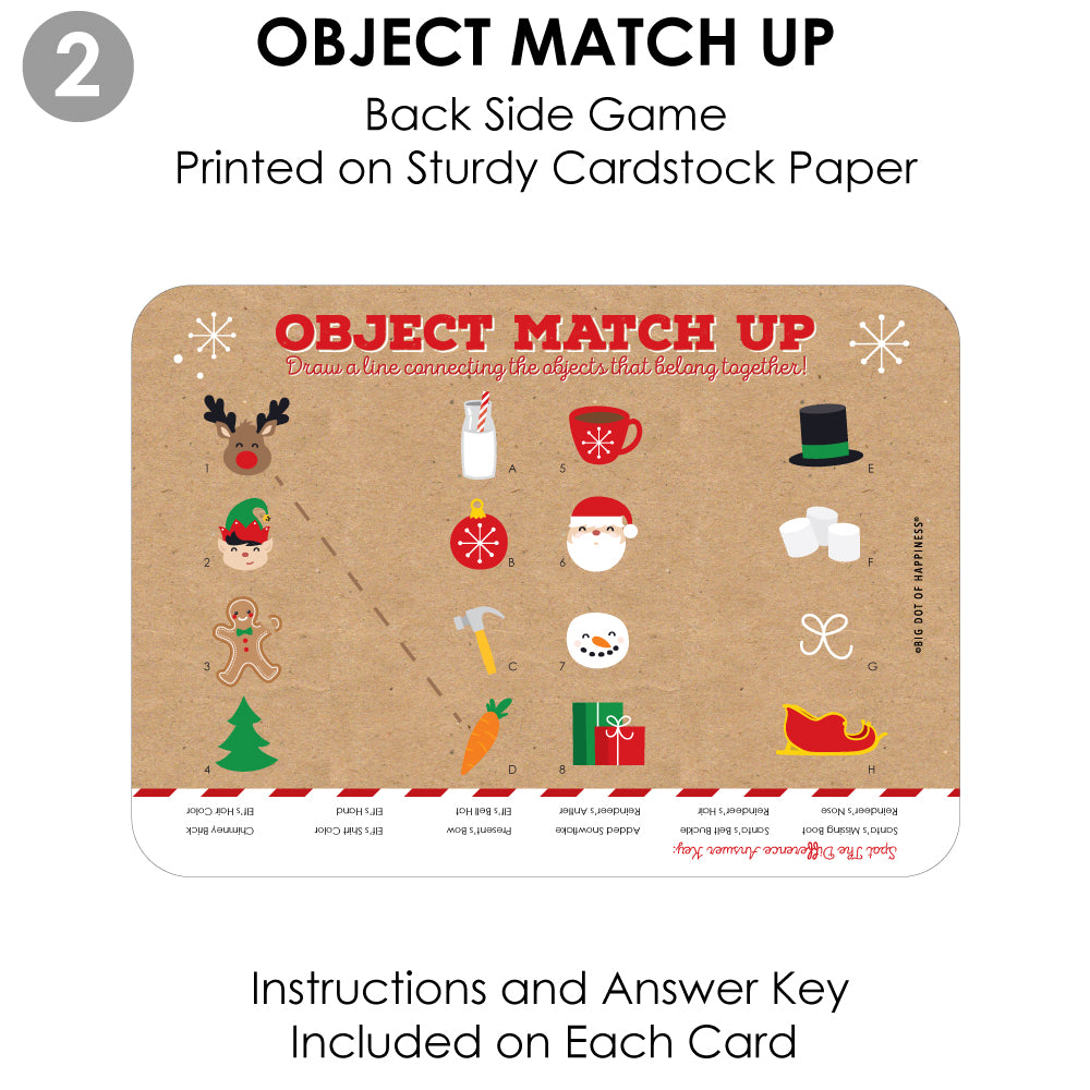 Jolly Santa Claus - 2-in-1 Christmas Party Cards - Activity Duo Games - Set of 20