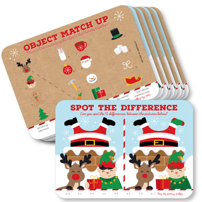 Jolly Santa Claus - 2-in-1 Christmas Party Cards - Activity Duo Games - Set of 20