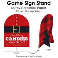 Jolly Santa Claus - How Many Candies Christmas Party Game - 1 Stand and 40 Cards - Candy Guessing Game
