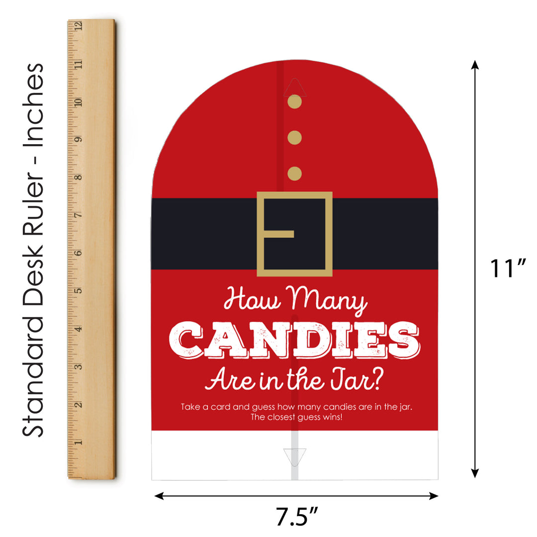 Jolly Santa Claus - How Many Candies Christmas Party Game - 1 Stand and 40 Cards - Candy Guessing Game