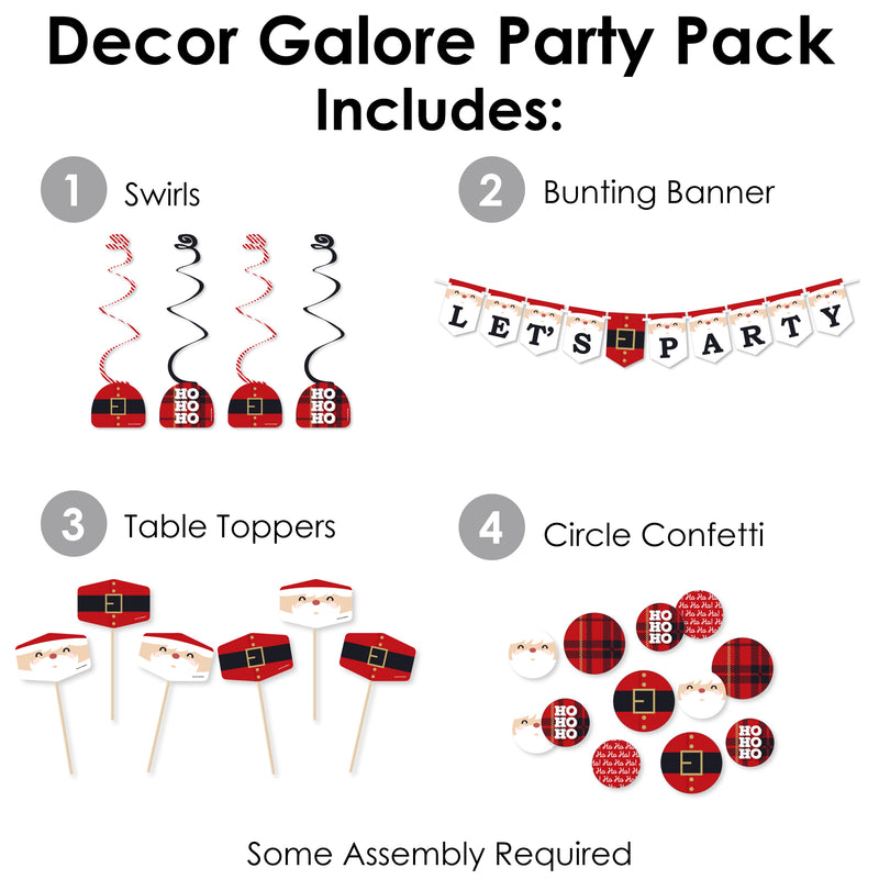 Jolly Santa Claus - Christmas Party Supplies Decoration Kit - Decor Galore Party Pack - 51 Pieces