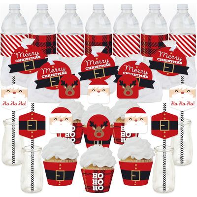 Jolly Santa Claus - Christmas Party Favors and Cupcake Kit - Fabulous Favor Party Pack - 100 Pieces