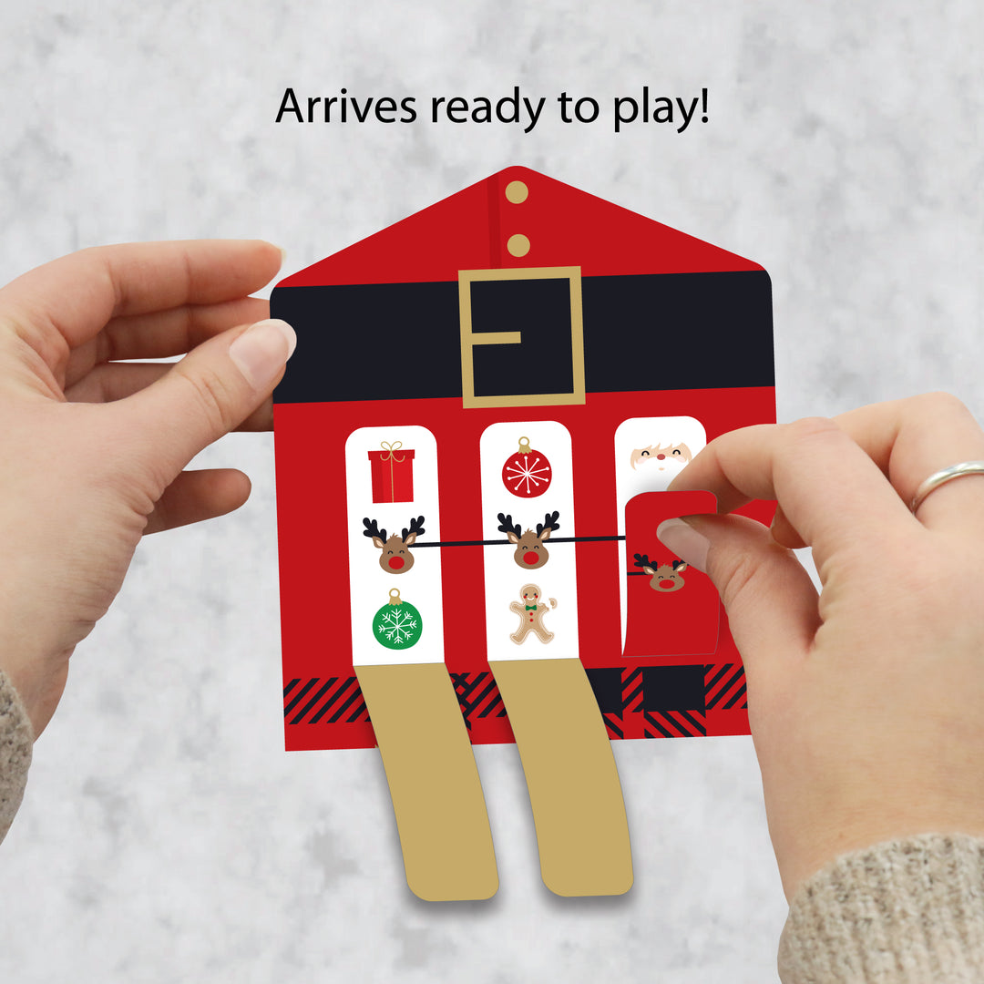 Jolly Santa Claus - Christmas Party Game Pickle Cards - Pull Tabs 3-in-a-Row - Set of 12