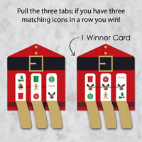 Jolly Santa Claus - Christmas Party Game Pickle Cards - Pull Tabs 3-in-a-Row - Set of 12