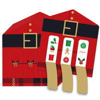 Jolly Santa Claus - Christmas Party Game Pickle Cards - Pull Tabs 3-in-a-Row - Set of 12