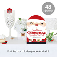 Jolly Santa Claus - Christmas Party Scavenger Hunt - 1 Stand and 48 Game Pieces - Hide and Find Game