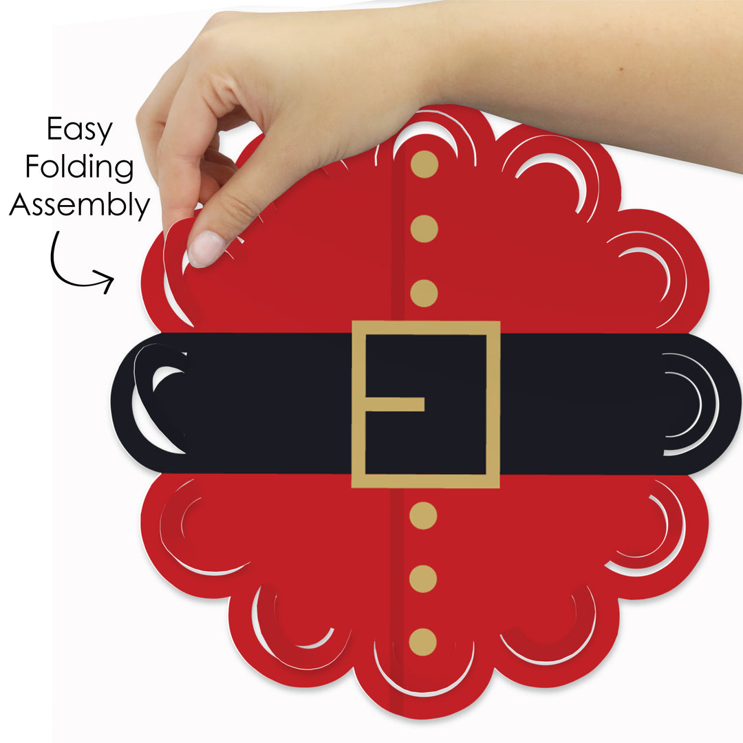 Jolly Santa Claus - Christmas Party Round Table Decorations - Paper Chargers - Place Setting For 12