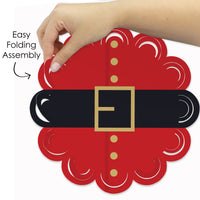 Jolly Santa Claus - Christmas Party Round Table Decorations - Paper Chargers - Place Setting For 12