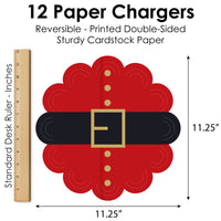 Jolly Santa Claus - Christmas Party Round Table Decorations - Paper Chargers - Place Setting For 12