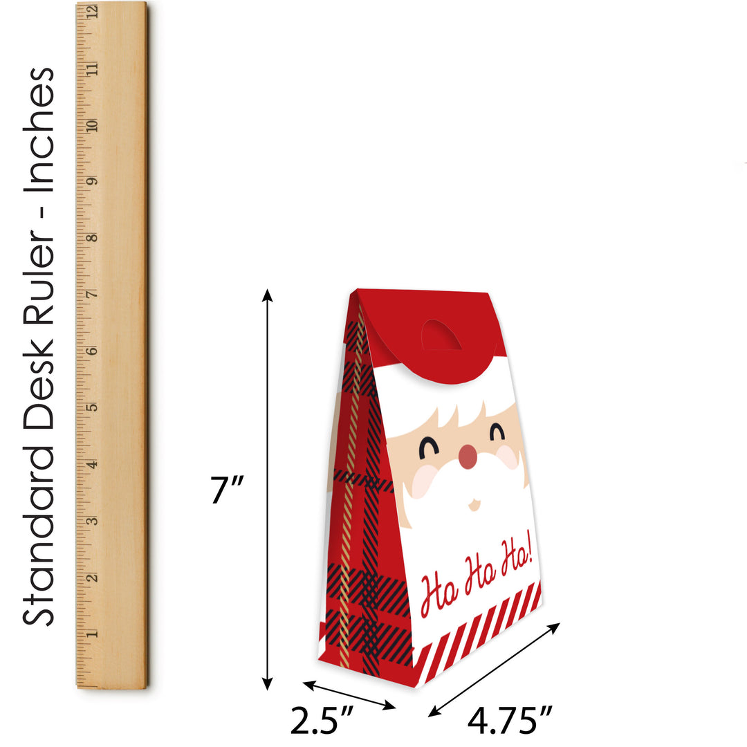 Jolly Santa Claus - Christmas Gift Favor Bags - Party Goodie Boxes - Set of 12
