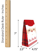 Jolly Santa Claus - Christmas Gift Favor Bags - Party Goodie Boxes - Set of 12