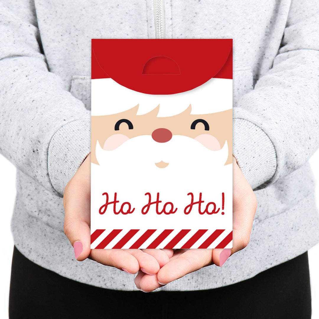 Jolly Santa Claus - Christmas Gift Favor Bags - Party Goodie Boxes - Set of 12
