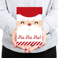 Jolly Santa Claus - Christmas Gift Favor Bags - Party Goodie Boxes - Set of 12