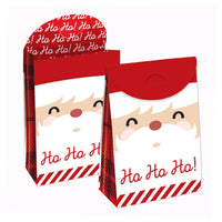 Jolly Santa Claus - Christmas Gift Favor Bags - Party Goodie Boxes - Set of 12