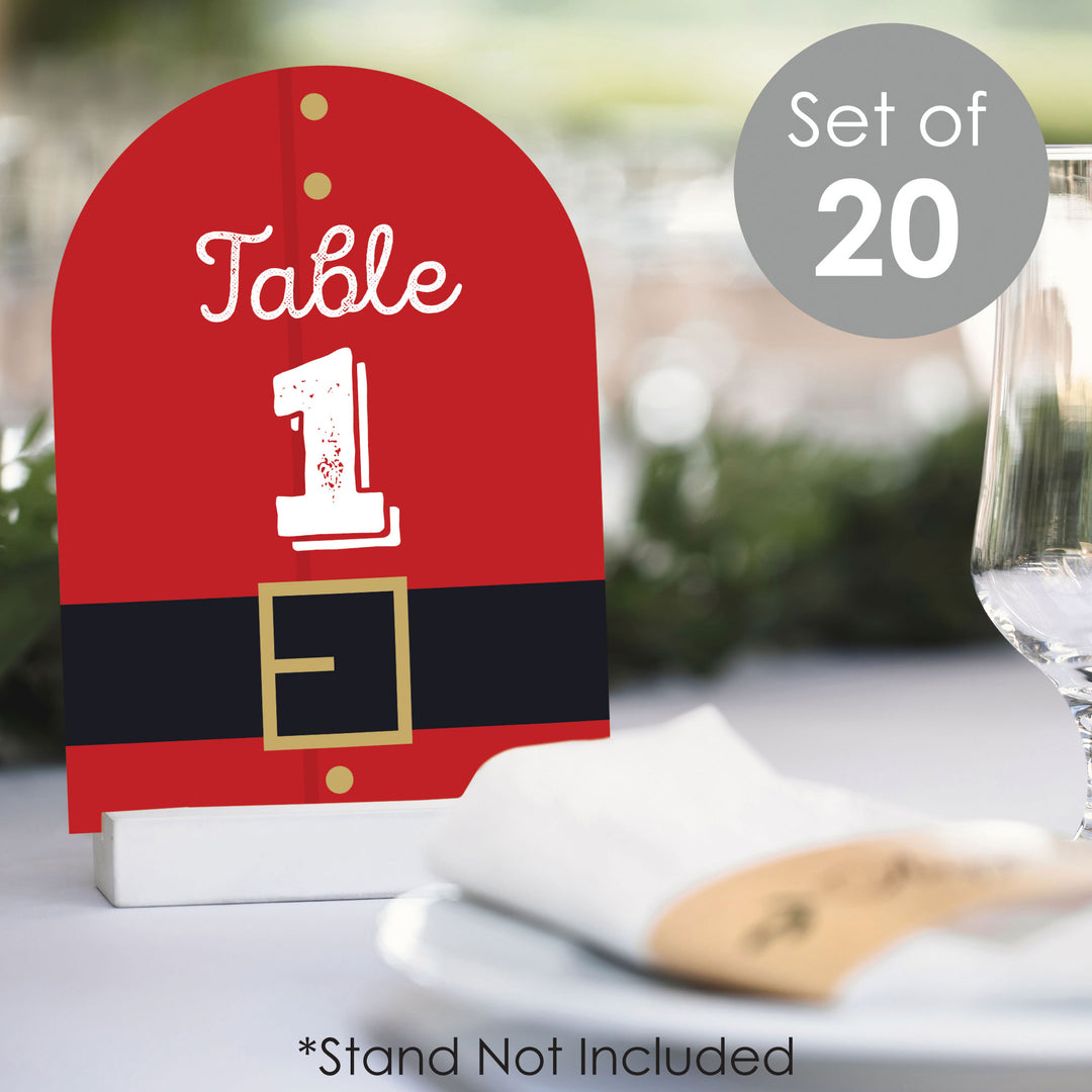 Jolly Santa Claus - Christmas Party Double-Sided 5 x 7 inches Cards - Table Numbers - 1-20