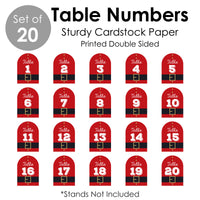Jolly Santa Claus - Christmas Party Double-Sided 5 x 7 inches Cards - Table Numbers - 1-20