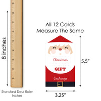 Jolly Santa Claus - Christmas Party Game Pickle Cards - White Elephant Gift Exchange Pull Tabs - Set of 12