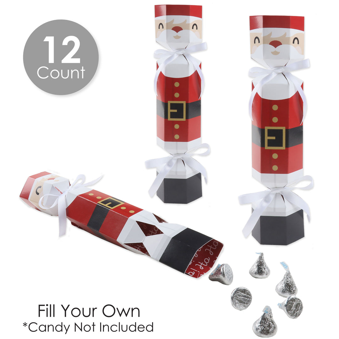 Jolly Santa Claus - No Snap Christmas Party Table Favors - DIY Cracker Boxes - Set of 12