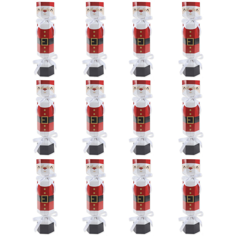 Jolly Santa Claus - No Snap Christmas Party Table Favors - DIY Cracker Boxes - Set of 12