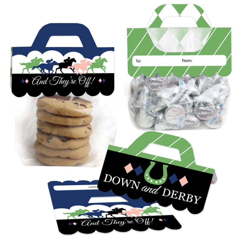 Kentucky Horse Derby - DIY Horse Race Party Clear Goodie Favor Bag Labels - Candy Bags with Toppers - Set of 24