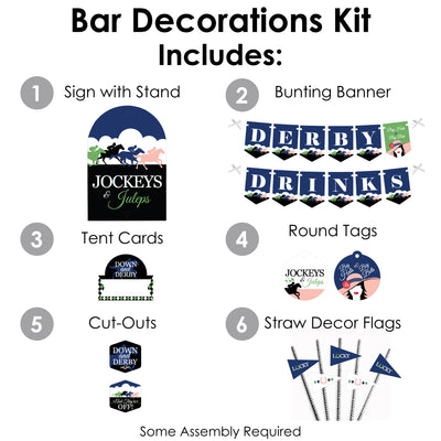 Kentucky Horse Derby - DIY Horse Race Party Derby Drinks Signs - Drink Bar Decorations Kit - 50 Pieces