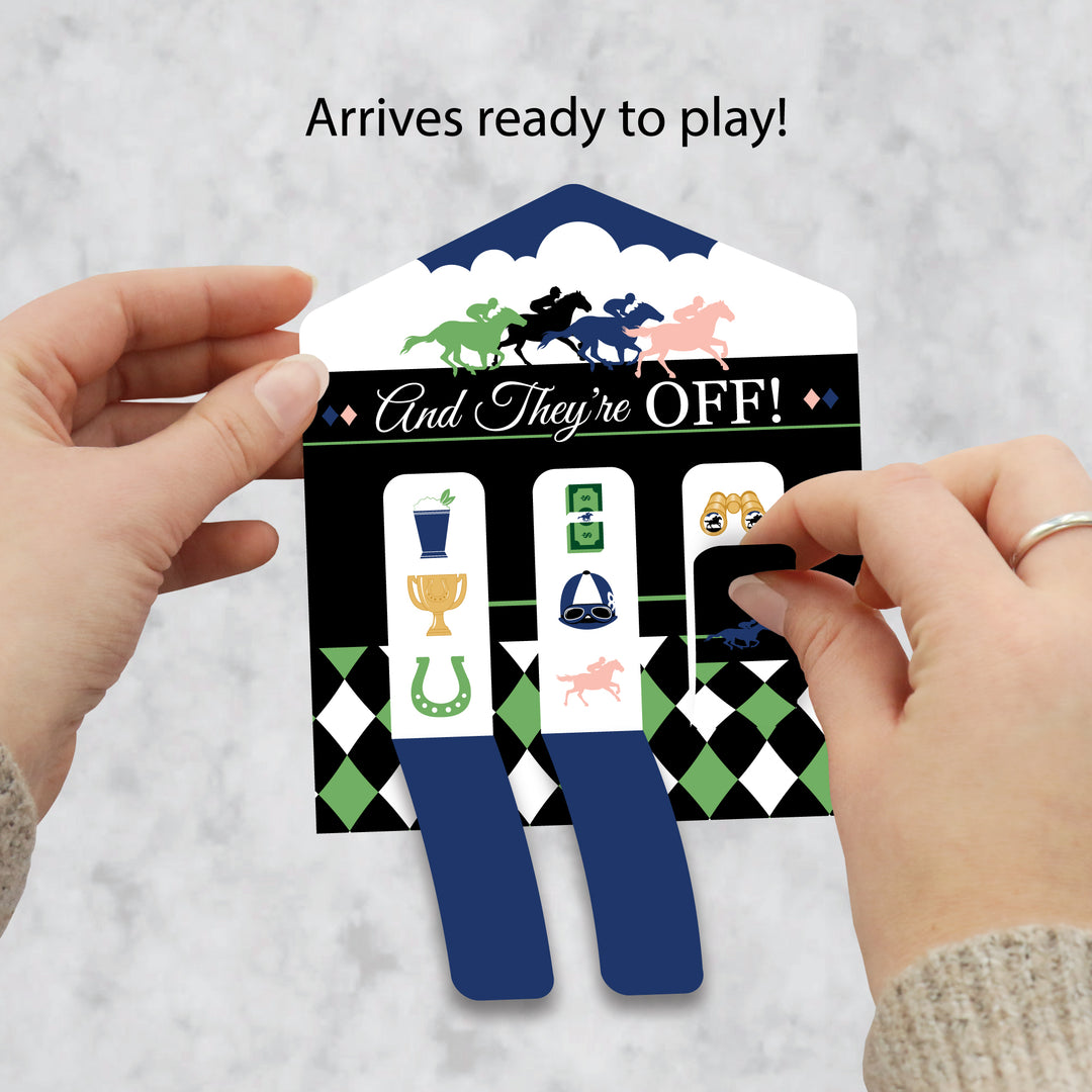 Kentucky Horse Derby - Horse Race Party Game Pickle Cards - Pull Tabs 3-in-a-Row - Set of 12