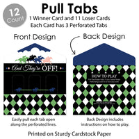Kentucky Horse Derby - Horse Race Party Game Pickle Cards - Pull Tabs 3-in-a-Row - Set of 12